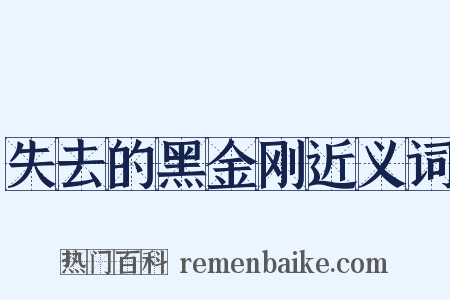 失去的黑金刚近义词是什么意思的图片